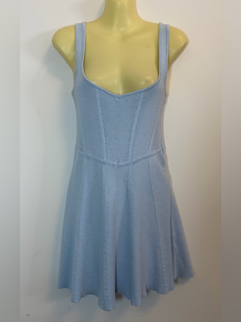 American Eagle Outfitters Pale Blue Knit Skater Dress